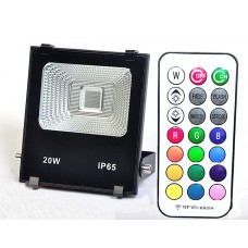 20W 230V RF RGB LED Fluter Aussen Strahler mit Memory & Synchronisation Funktion IP65